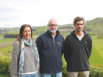 Sheree and Dylan Ditchfield with son Blake on their award-winning Freedom Acres Farm at Murihiku. Photo Credit: Environment Southland.