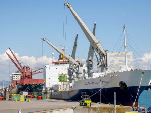 Southampton Star loading kiwifruit at the Port of Tauranga