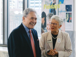 National Fieldays chair Jenni Vernon and Winston Peters at Parliament.