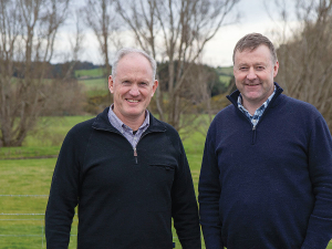 Associate Agriculture Minister Mark Patterson (right) and Wool Impact chief executive Andy Caughey spoke at a wool conference in China last week.