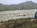 Flooding on land on Paroa Road, Gisborne. Photo Credit: Gisborne District Council Facebook Page.