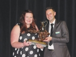 Young Winemaker of the Year, Lauren Swift, and Young Viticulturist of the Year, Caleb Dennis.
