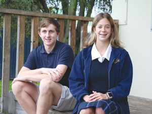 Two of the five students taking part in the inaugural year of the New Zealand School of Winegrowing, Kris Godsall and Katie Bruce.