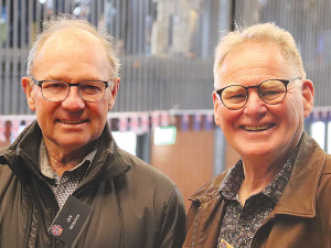 Flock House reunion committee chair Alasdair Bettles-Hall (right) and former MP Ian McKelvie at the celebrations.