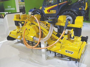 Alpego recently showed its three metre Alysium electric power harrow at the Italian Eima Event.