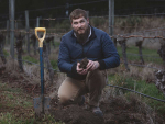 Matt Murray on Pernod Ricard's regenerative agriculture trial vineyard. Photo: Jim Tannock.
