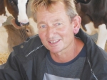 Darren Merritt in his calf shed.