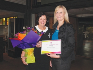 Hilary Webber (left) with DWN chair Justine Kidd.
