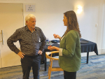 Labour’s ag spokeswoman Jo Luxton with Waikato Federated Farmers president Keith Holmes at the provincial annual meeting this month.