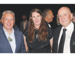 From left, Zespri director Michael Ahie, Hort NZ chief executive Kate Scott and chair Barry O’Neil at the celebration dinner.