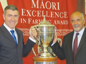 Minister for Primary Industries, Nathan Guy with Te Ururoa Flavell.