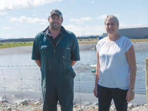 The Pye Group’s Michelle Pye (right) with farm manager James Emmett.
