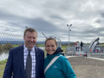 Associate Regional Development Minister Mark Patterson with Kawerau Mayor Faylene Tunui.