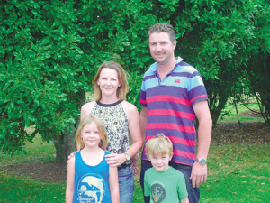 Scott and Sue Narbey with children Bella and Ollie.