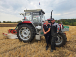 Mark and Sonia Dillon with their tractor.