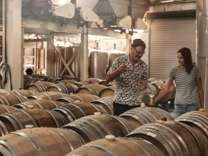 Kirsten Searle with Kim Crawford for barrel blending 2024 vintage