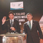 Stephen Fleming and Nathan Guy at a business function in Colombo.