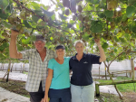 Bruce and Shirley Farley with Natalie Grujesic, grower relationship manager at Punchbowl.