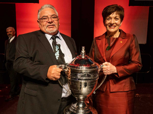 Norm Carter (left) and Dame Patsy Reddy