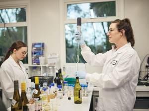 Hannah Ansley, left, and Vanessa Burrows at Hill Labs