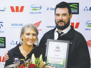 Sian Madden and Mark Roberts, West Coast/Top of the South Share Farmer of the Year winners.