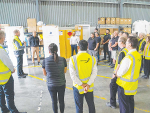 Miraka's new chief executive Grant Watson (left) meets Miraka workers at the factory in Mokai, near Taupo.
