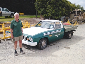 Des James toured field days and shows up and down NZ with his trusty one tonne ute.