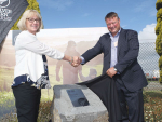 Waitaki MP Jaqui Dean and SFF chair Rob Hewett at the opening on the Pareora Venison facility.