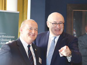 EU agriculture commission Phil Hogan (right) and Irish ambassador to NZ Peter Ryan.