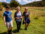 Minister Nicky Wagner and Underwood grandchildren Rebekah and Tamsin enjoying the reserve.