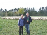 Overall winners of the 2015 Ewe Hogget Awards Wendy and Ben Hopcroft of Southland.