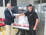 National MP Scott Simpson and Alex Quinn at the opening of Quinn Engineering's new facility in Paeroa.