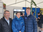 EU Ambassador, Lawrence Meredith (right) hosts National MPs Stuart Smith and Vanessa Weenink at the EU tent at the Royal A&amp;P Show in Christchurch.