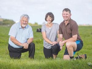 From left: James Russell, Mawhera Incorporation chair and sharemilkers Debbie and Mark van Beek.