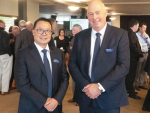 Outgoing chairman Alan Lai and deputy chairman Trevor Burt at the PGW annual meeting in Christchurch. Rural News Group