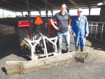 Farmer Henry Hendricks (right), with ACR Group&#039;s Richard Morgan, says the mats are easy to keep clean with a tractor scraper.