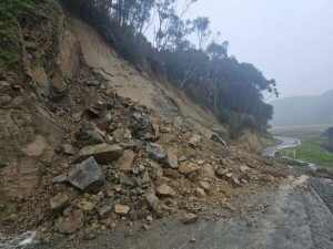 Storm damage on Pourou Road. Photo Credit: Gisborne District Council Facebook Page.