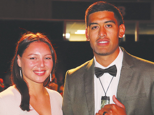 Quinn Morgan winner of the 2021 Young Māori Dairy farmer of the year is an example of the success Māori are having in the agri sector. He is seen here with his wife Samantha at the presentation of the awards last year.