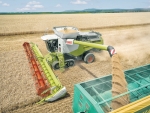 The Claas Lexion 700 combine harvester.