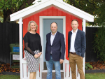 Ronald McDonald House South Island chief executive Mandy Kennedy, Alliance chief executive David Surveyor, and Alliance&#039;s general manager people and safety Chris Selbie.