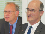 (Left - right) EU lead negotiator Peter Berz and NZ lead negotiator Martin Harvey.