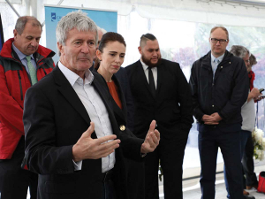 Agriculture Minister Damien O’Connor and Prime MInister Jacinda Ardern at Cawthron Institute for the announcement of Government support for research into the potentially methane-busting seaweed Asparagopsis.  SUPPLIED/CAWTHRON