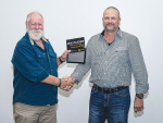 2024 Legends Award recipient - John Noakes (left) with FCANZ president Phil Cornelius.