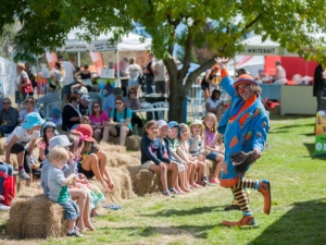 A clown entertains the crowd at the Wanaka A&amp;P show.